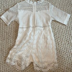 White Crochet Romper (Sz 12 Tall)